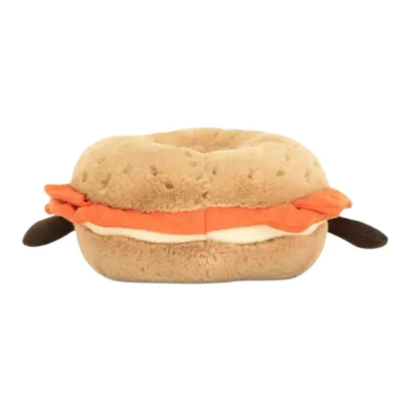 Jellycat Amuseables Bagel plush toy with soft, colorful fabric and a playful, smiling face, perfect for cuddling and display.