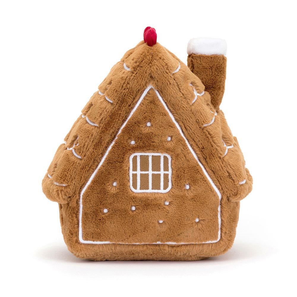 Jellycat Amuseable Gingerbread House Play toy with colorful candy decorations and a cozy gingerbread design.
