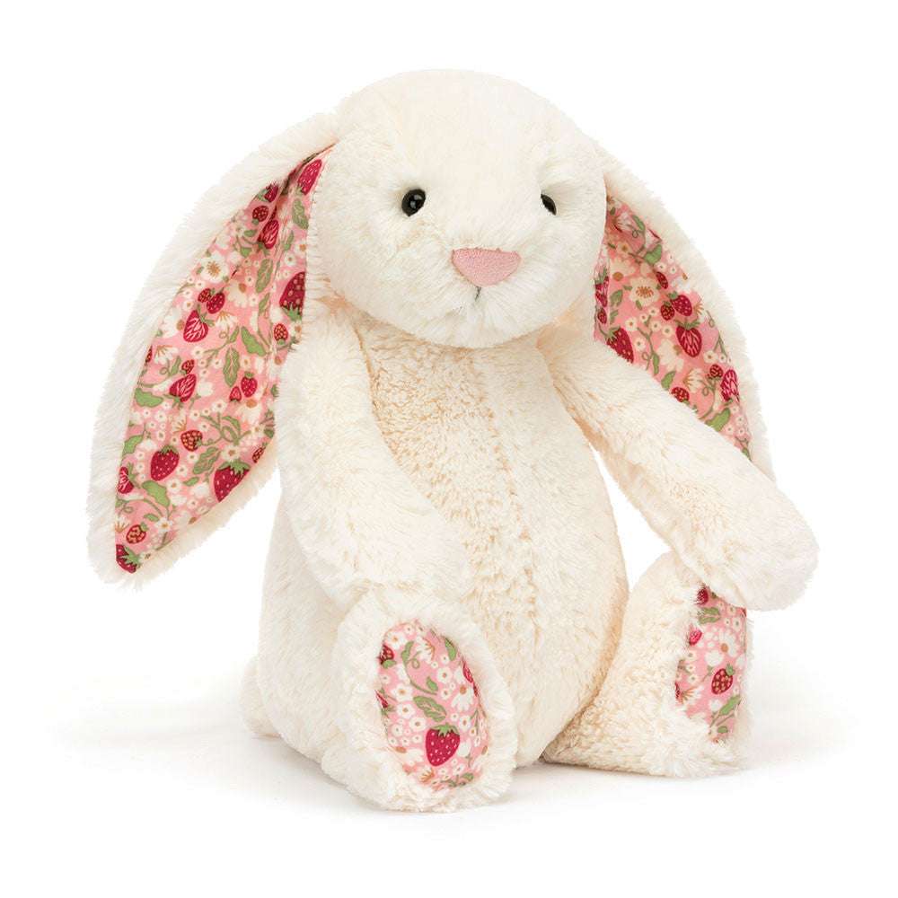 Jellycat Blossom Cream Bunny "Berry" medium plush toy with soft cream fur and adorable bunny features.